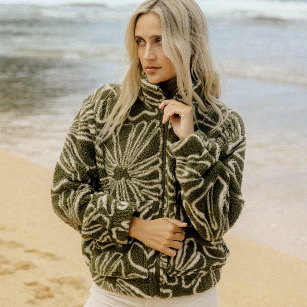 BILLABONG NEW First Light Sherpa Front Zip Fleece Jacket